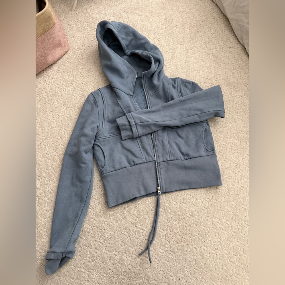 Anthropologie Blue Zip-Up Hoodie in size s